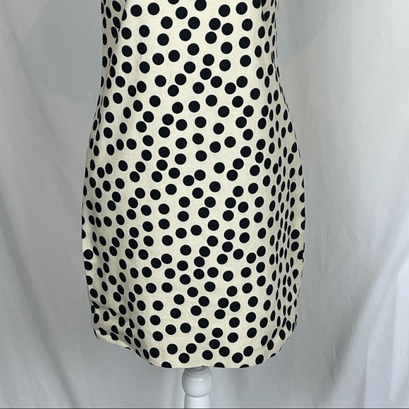 J Crew 100% Cotton Cream & Black Polka Dot Dress - Picture 4 of 11